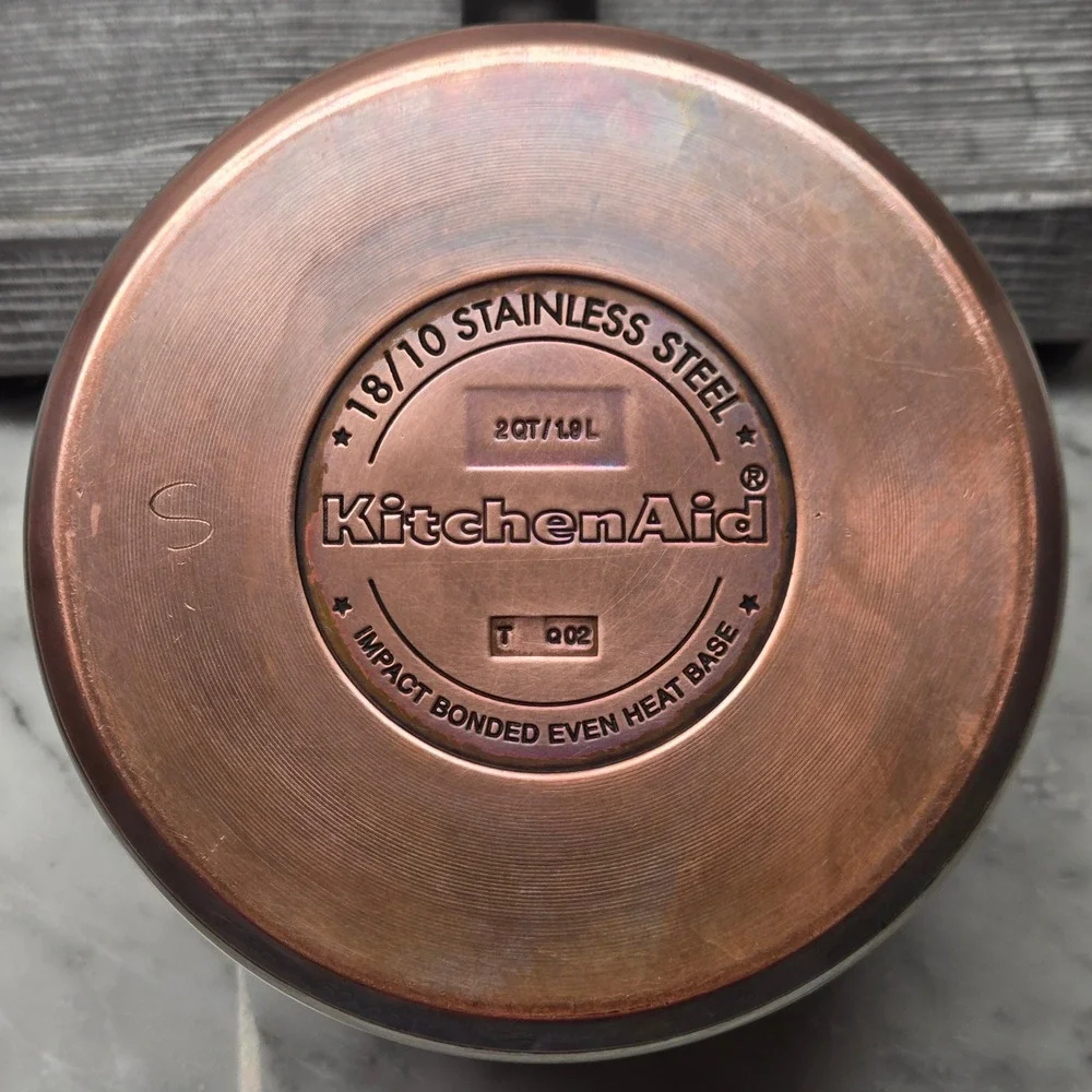 KitchenAid 2 Qt. Saucepan w/ Lid Copper Bottom 18/10 Stainless Steel Pot Quality